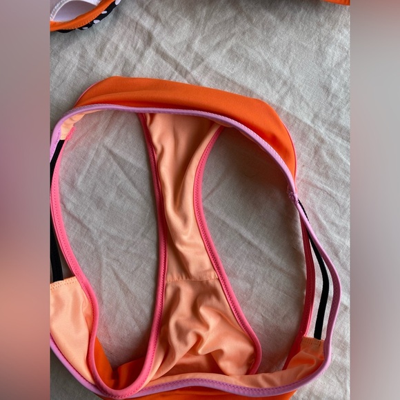 Victoria secrets retro vibes summerOrange and Black Polka Dot Bikini Set size S - Picture 9 of 9